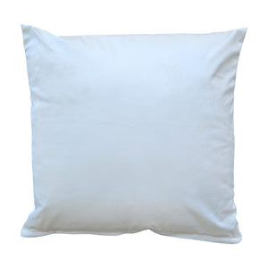 A plain cream velvet cushion. A plain cream velvet cushion.