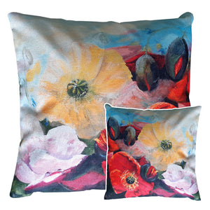 Printed on a stylish linen look fabric, this cushion showcases bright, vibrant blooms that add a fresh and artistic touch to any space. Printed on a stylish linen look fabric, this cushion showcases bright, vibrant blooms that add a fresh and artistic touch to any space.