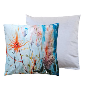 Dune grasses print art cushion and silver cushion duo Dune grasses print art cushion and silver cushion duo
