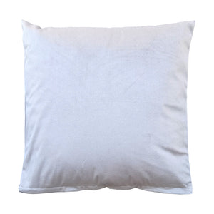 A Silver velvet plain cushion A Silver velvet plain cushion