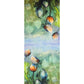 A cotton scarf with a green floral design artwork taken from an original Christins Maassen Art Painting.