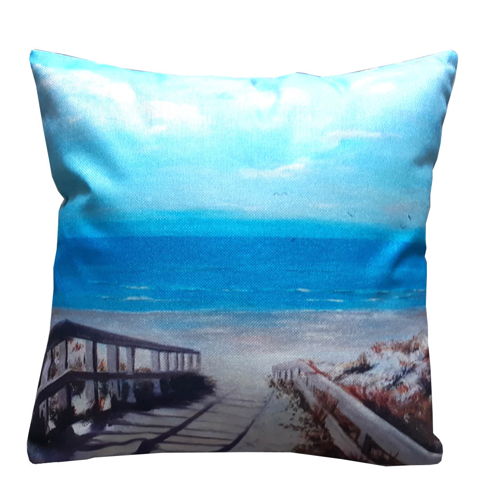 Printed on a stylish linen look fabric, this cushion captures the essence of Ruakaka beach, bringing a refreshing and tranquil vibe to any space.