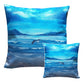 Printed on a stylish linen look fabric, this cushion captures the essence of coastal beauty, making it a perfect addition to any space