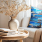 A sofa cushion with a montage of scenery from the Bream Bay area. 