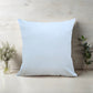 A plain cream velvet cushion.