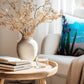 A New Zealand Flax plant by the beach linen cushion.