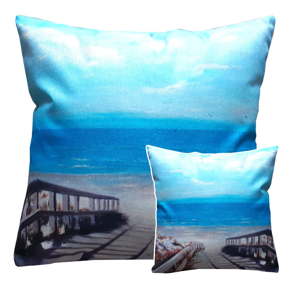Printed on a stylish linen look fabric, this cushion captures the essence of Ruakaka beach, bringing a refreshing and tranquil vibe to any space.
