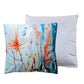 Dune grasses print art cushion and silver cushion duo