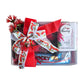 A pohutukawa gift box with tea towel, coin purse, hand cream and soap.
