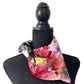 Colourful floral silk neck scarf