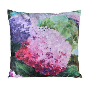 Decorative pillow with floral design on a white background