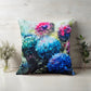 Printed on a stylish velvet look fabric, this cushion captures the vibrant beauty of hydrangeas, adding a fresh and artistic touch to any space.