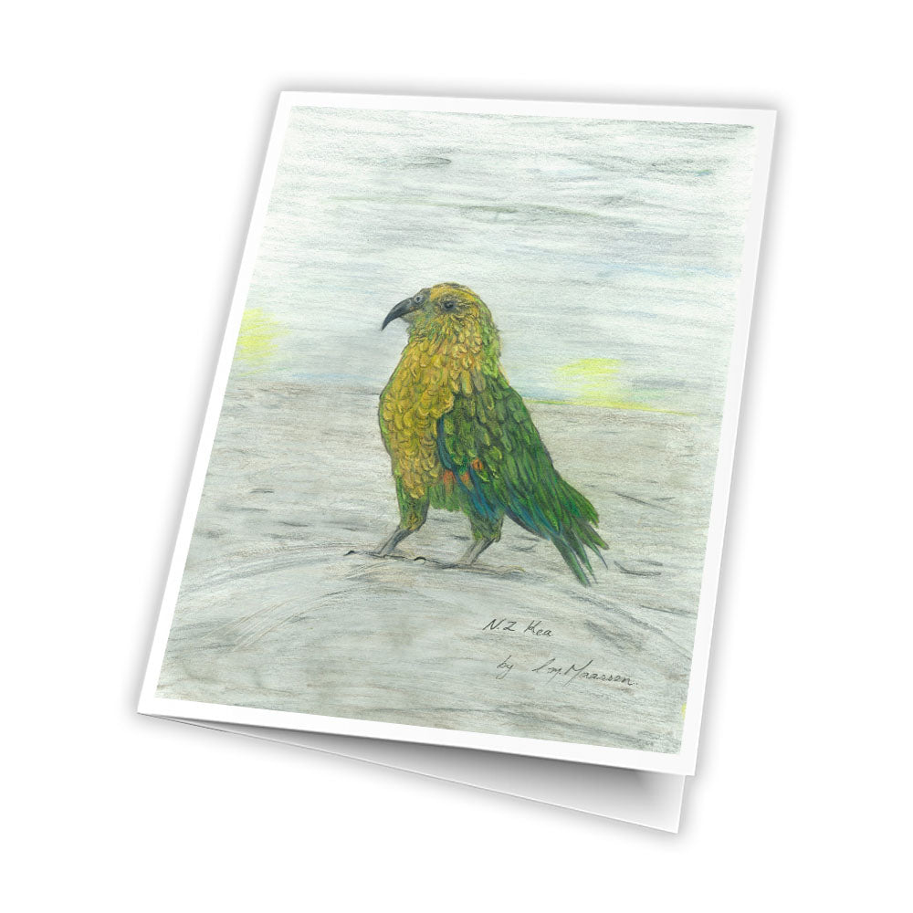 Featuring a detailed print of my original New Zealand Kia painting, this greeting card captures the charm of one of Aotearoa’s most beloved native birds.