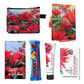 A pohutukawa gift box with tea towel, coin purse, hand cream and soap.