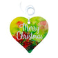 A wooden Merry Christmas Pohutukawa Heart keepsake gift tag