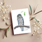 Featuring a detailed print of my original New Zealand Morepork drawing, this greeting card captures the charm of one of Aotearoa’s most beloved native birds.