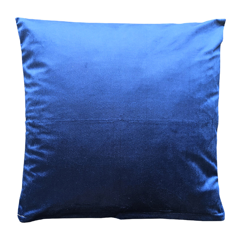 A navy Velvet cushion with quality inner.