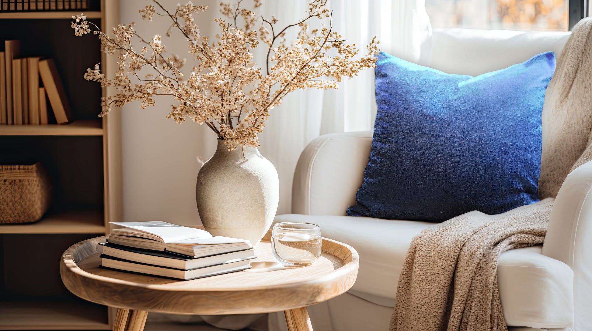 A navy Velvet cushion with quality inner.