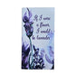 A pocket sized notebook featuring a Lavender floral design.