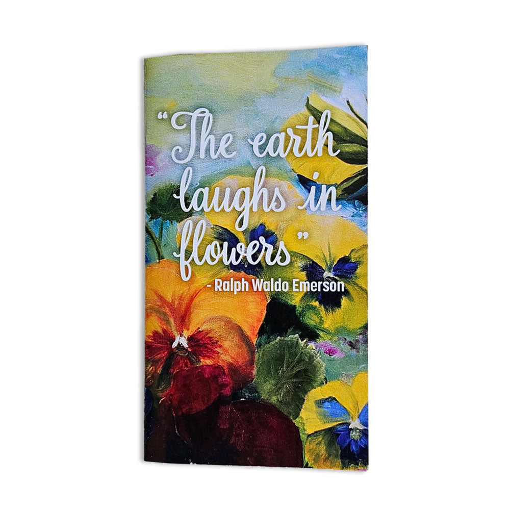 A pocket notebook with a pansy design