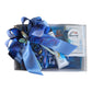 Cool Blue Ocean Gift Box featuring a paua art tea towel, coin purse, notebook, Banks & Co hand cream and soap and a chocolate fish, beautifully arranged in a gift box.