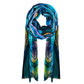 A cotton scarf with a paua design in beautiful blues, inks and yellows. 