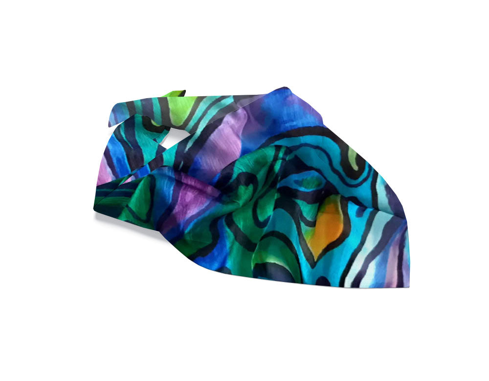 Paua` Abstract Silk Scarf