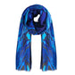An abstract paua printed cotton scarf. Beautiful shades of blue marble design.