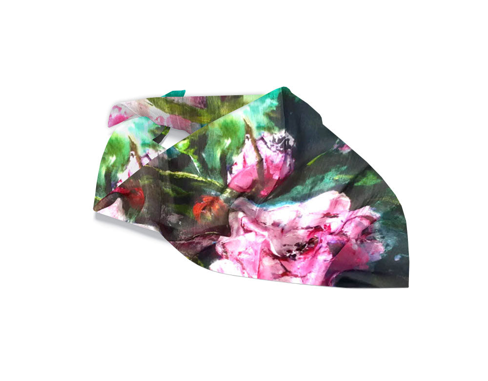 Pink Roses Silk Scarf