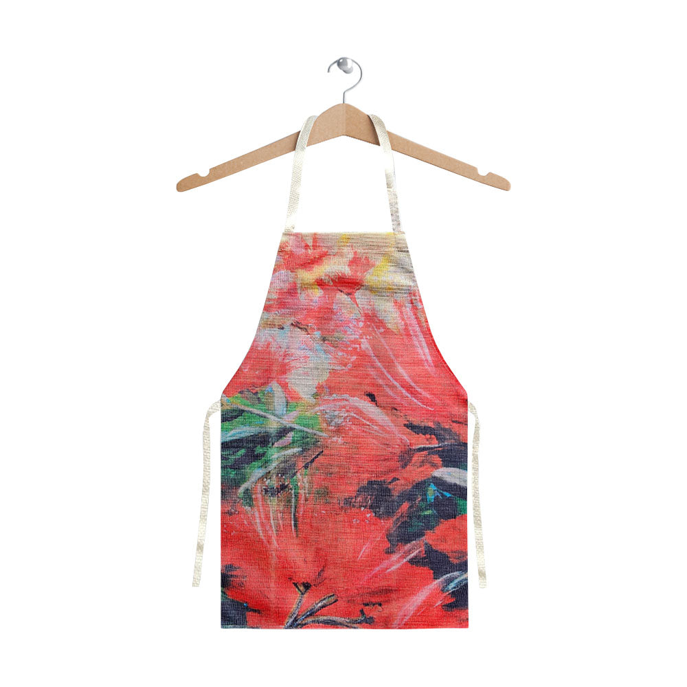 An Apron with printed New Zealand Pohutukawas
