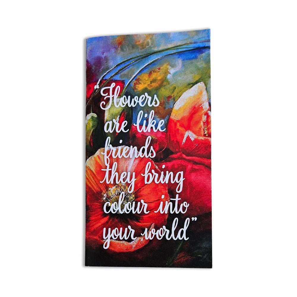 A pocket notebook with a poppy design