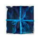 Blue marble design paua inspired silk neck scarf