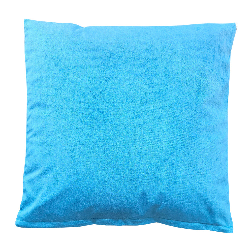 A soft Aqua velvet cushion