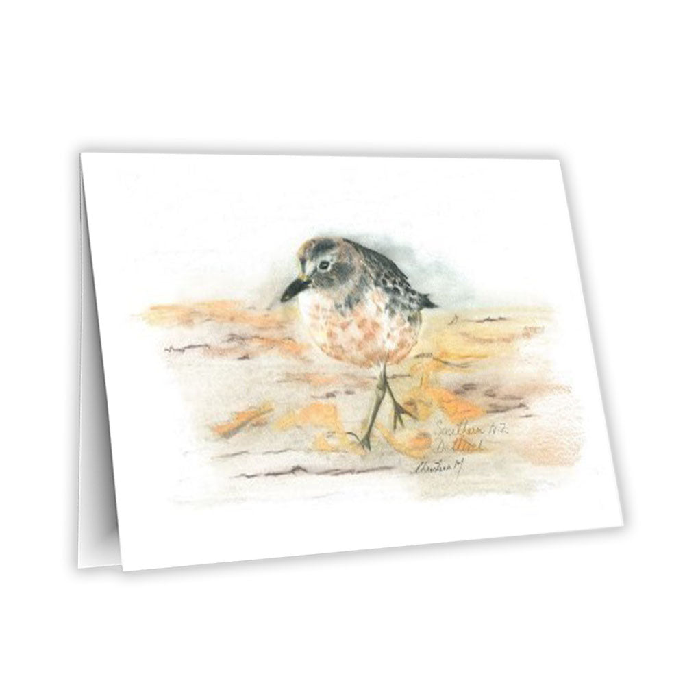 Featuring a detailed print of my original New Zealand Southern Dotteral drawing, this greeting card captures the charm of one of Aotearoa’s native birds.