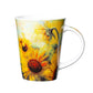 Mug with sunflower design on a white background