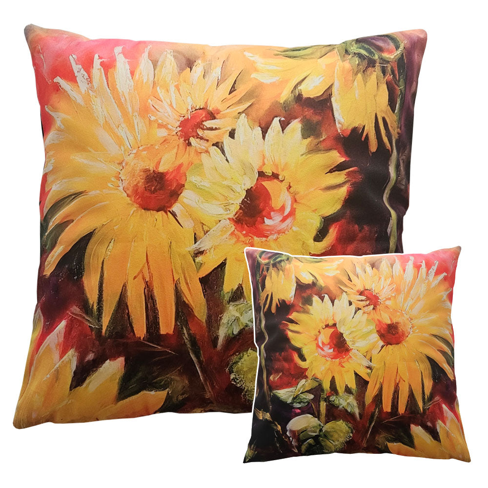 Sunflower Velvet Cushion (Double-sided)