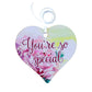A wooden heart gift tag with a pink rose design and the message you're so special.